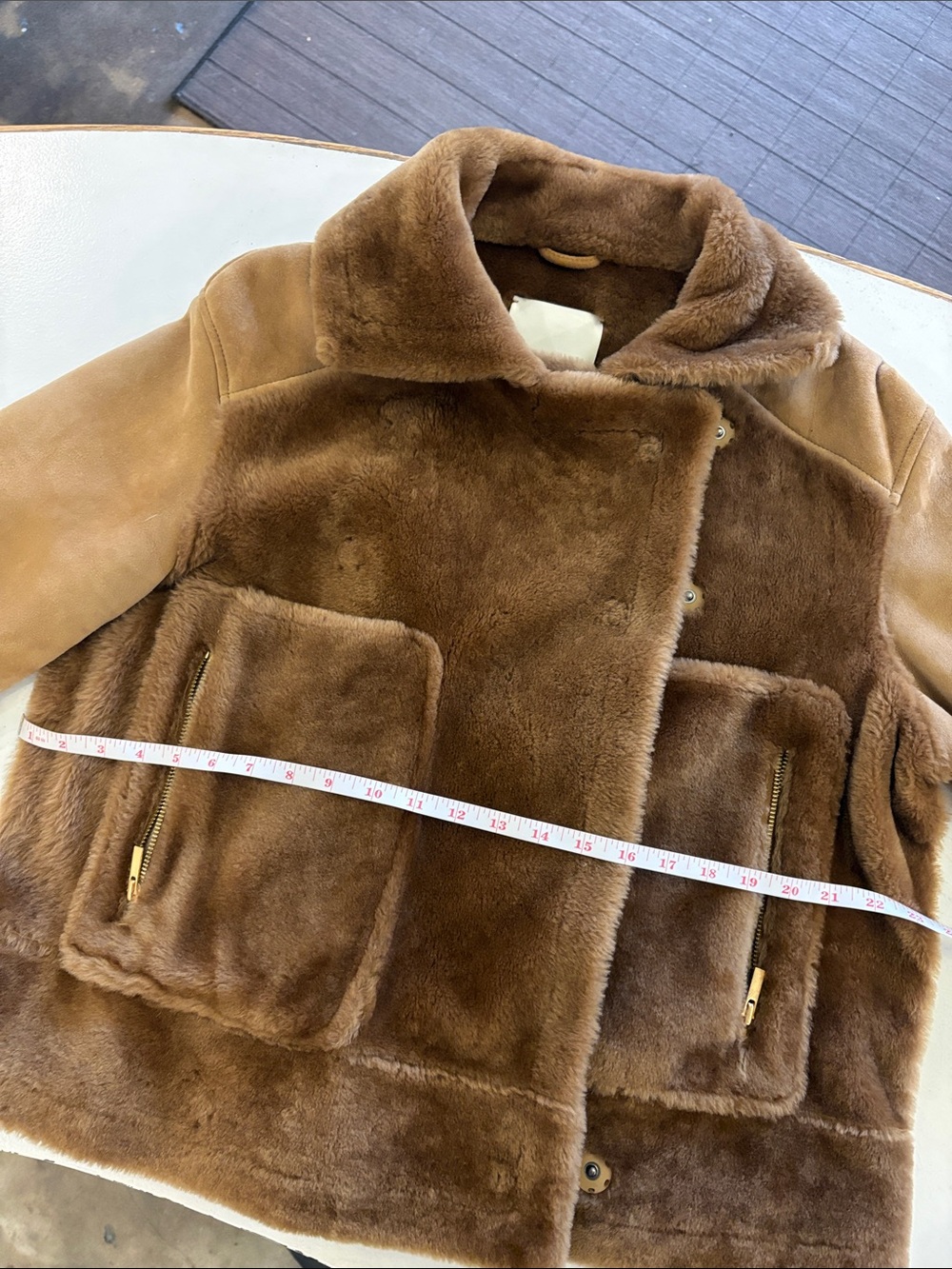 Tibi camel Shearling Aviator Jacket - Picture 11 of 12